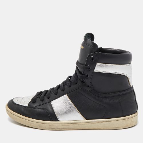 Saint Laurent /Silver Leather Court Classic SL/10h High Top Sneakers Size 42.5 - Saint Laurent Paris - Modalova