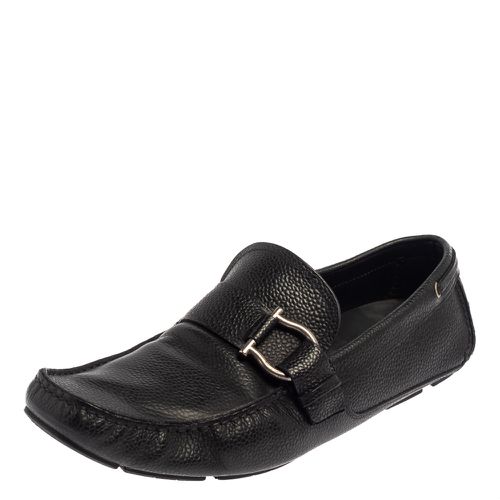 Leather Gancio Slip On Loafers Size 44 - Salvatore Ferragamo - Modalova