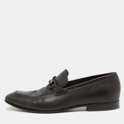 Dark Leather Gancini Bit Loafers Size 44.5 - Salvatore Ferragamo - Modalova