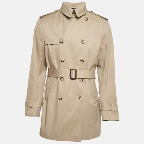 Gabardine Cotton Long Double Breasted Trench Coat XL - Sandro - Modalova