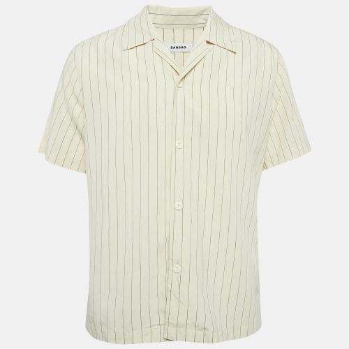 Stripe Viscose Button Front Shirt L - Sandro - Modalova