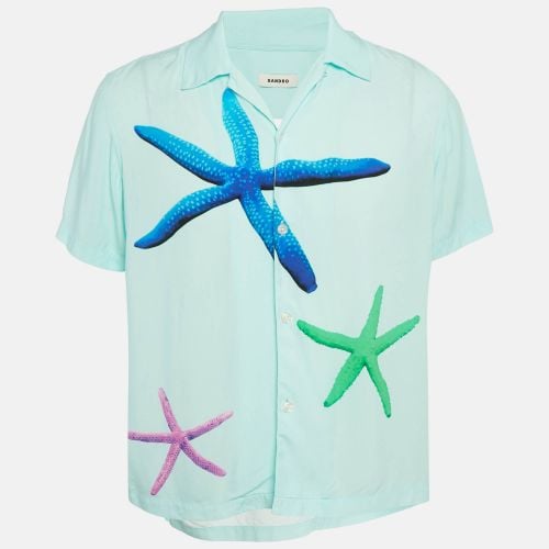 Starfish Print Crepe Short Sleeve Shirt S - Sandro - Modalova