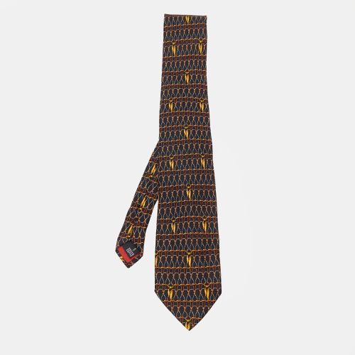 Vintage Printed Silk Jacquard Tie - S.T. Dupont - Modalova