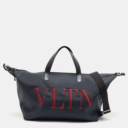 Dark Leather and Nylon VLTN Travel Tote - Valentino - Modalova