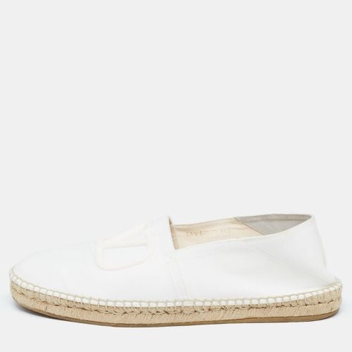 White Canvas VLogo Slip On Espadrilles Loafers Size 44.5 - Valentino - Modalova