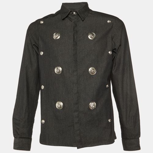 Cotton Logo Button Embellished Shirt M - Versus Versace - Modalova