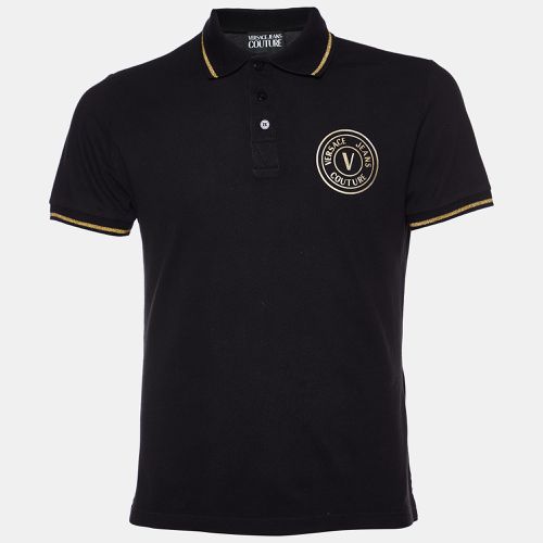 Logo Print Cotton Polo T-Shirt M - Versace Jeans Couture - Modalova