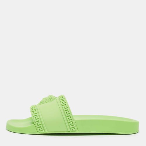 Neon Rubber Palazzo Pool Slides Size 46 - Versace - Modalova