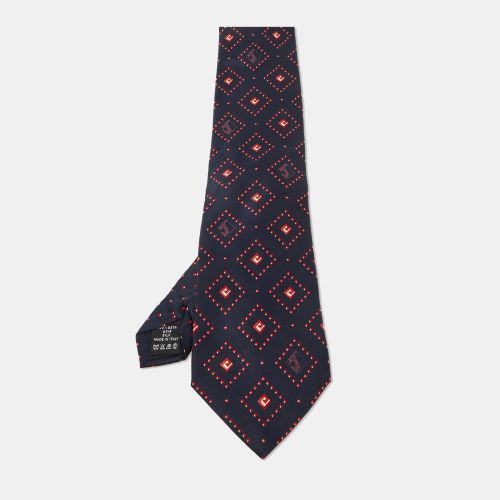 Versace Blue/Red Printed Silk Tie - Versace - Modalova