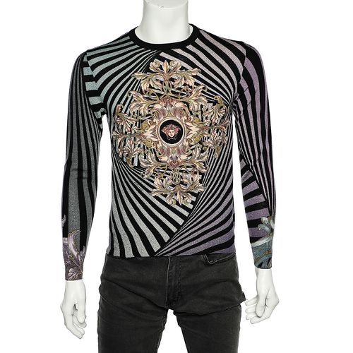 Printed Wool & Silk Knit Sweater M - Versace - Modalova