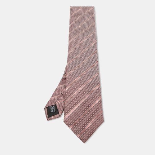 Striped Pattern Silk Tie - Yves Saint Laurent - Modalova