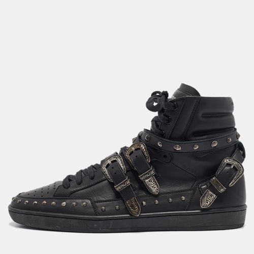 Leather Studded Buckle Detail High Top Sneakers Size 43 - Yves Saint Laurent - Modalova