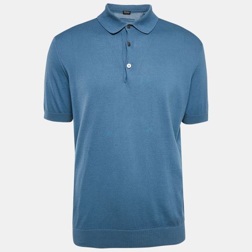 Cotton Half Sleeve Polo T-Shirt L - Z Zegna - Modalova