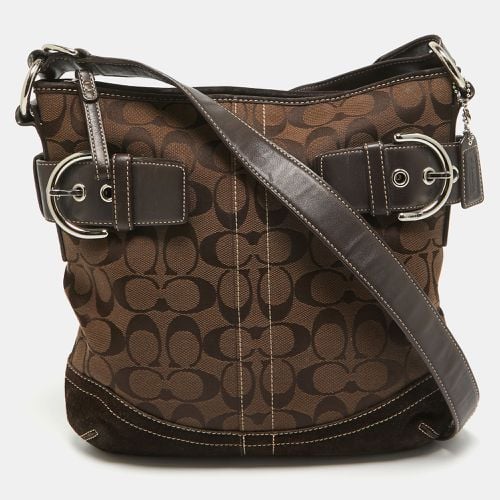 Dark Signature Canvas and Suede Crossbody Bag - Coach - Modalova