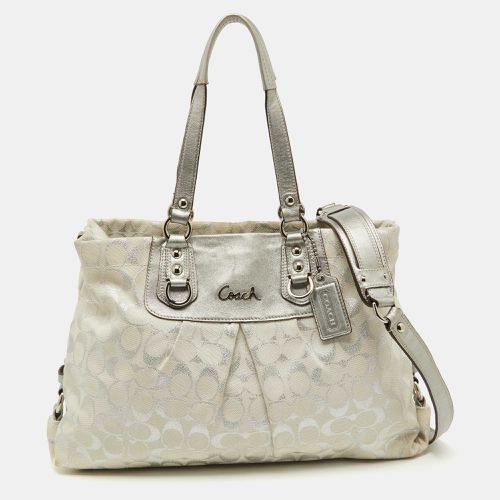 Silver Signature Canvas and Leather Ashley Tote - Coach - Modalova