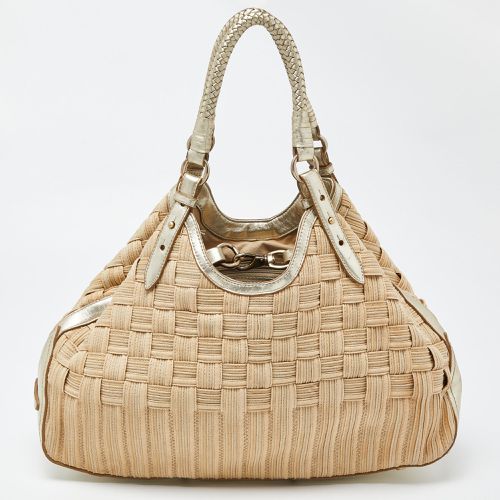 Gold Woven Canvas and Leather Satchel - Cole Haan - Modalova