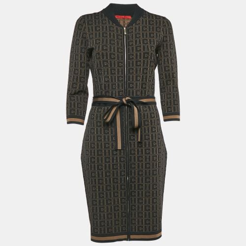 Logo Jacquard Zip-Up Belted Short Dress M - Carolina Herrera - Modalova