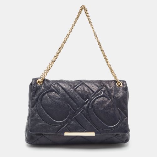 Logo Embossed Leather Metal Flap Shoulder Bag - Carolina Herrera - Modalova