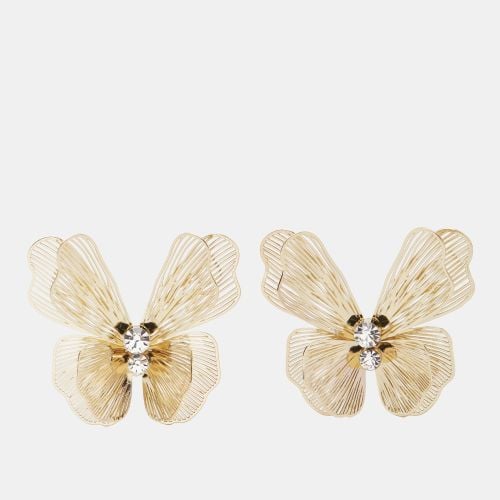 Laser Cut Butterfly Crystals Tone Stud Earrings - Carolina Herrera - Modalova