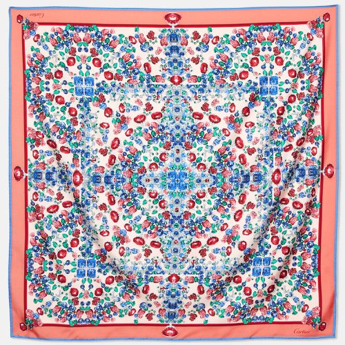 Blue Tutti Frutti Print Silk Scarf - Cartier - Modalova