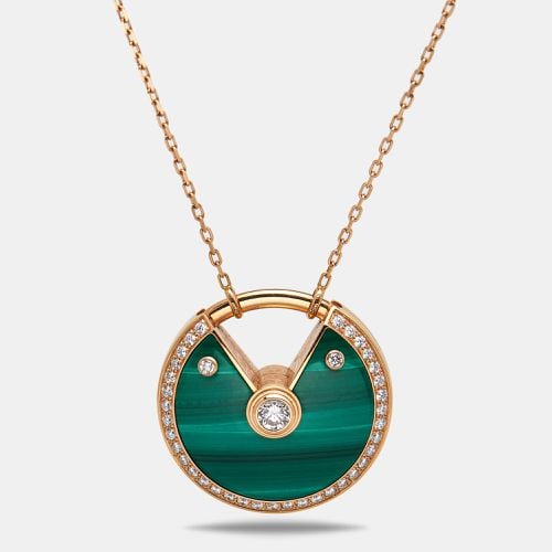 Amulette De Diamonds Malachite 18k Rose Long Necklace - Cartier - Modalova