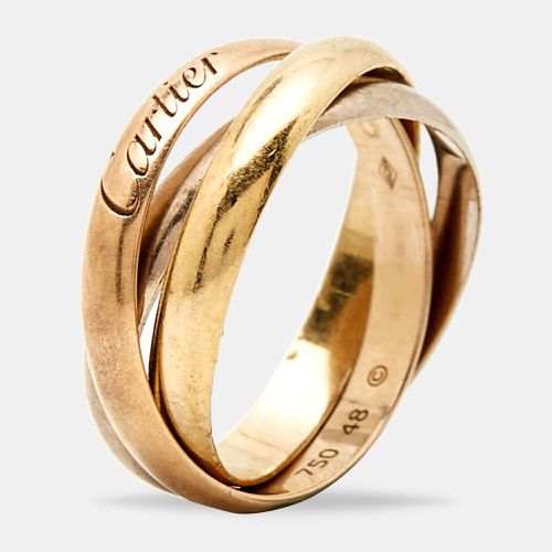 Trinity De Three Tone 18k Rolling Band Ring Size 48 - Cartier - Modalova