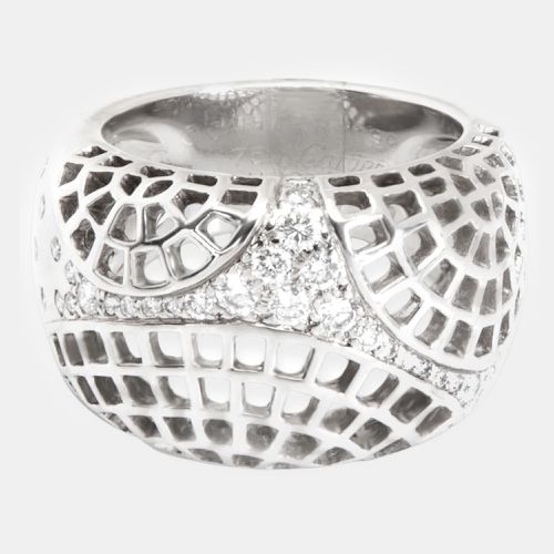 K Gold, 0.45 Ctw Broiderie Diamond Dome Ring - Cartier - Modalova