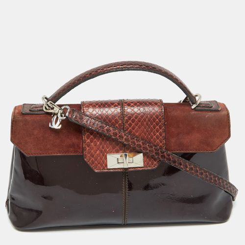 Dark Patent Leather and Snakeskin Feminine Line Top Handle Bag - Cartier - Modalova