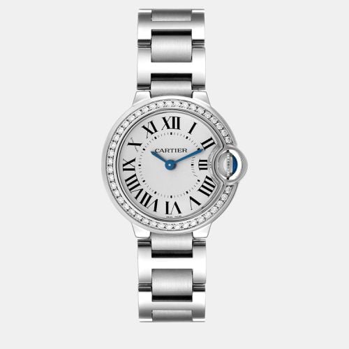 Ballon Bleu Diamond Steel Ladies Watch 28 mm - Cartier - Modalova