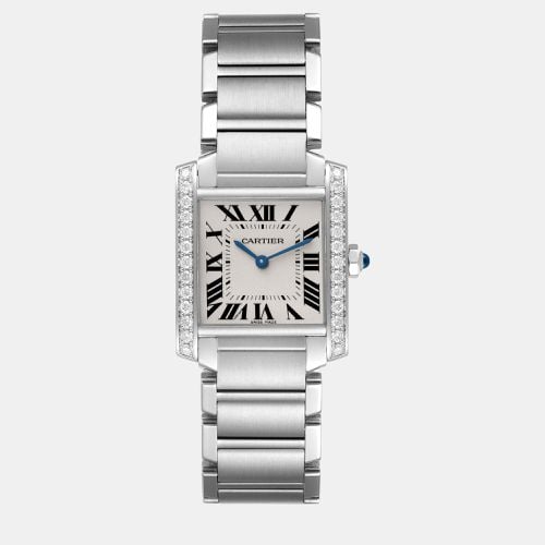 Tank Francaise Midsize Diamond Steel Ladies Watch 25.0 mm - Cartier - Modalova