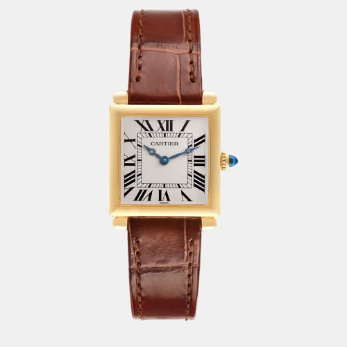 Tank Obus Yellow Gold Brown Strap Ladies Watch 24.5 mm - Cartier - Modalova