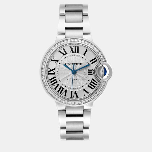 Ballon Bleu Steel Diamond Bezel Ladies Watch 33.0 mm - Cartier - Modalova