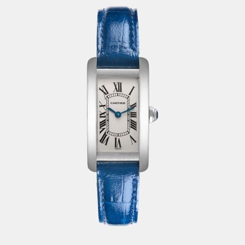 Tank Americaine White Gold Dial Ladies Watch W2601956 19 x 35 mm - Cartier - Modalova