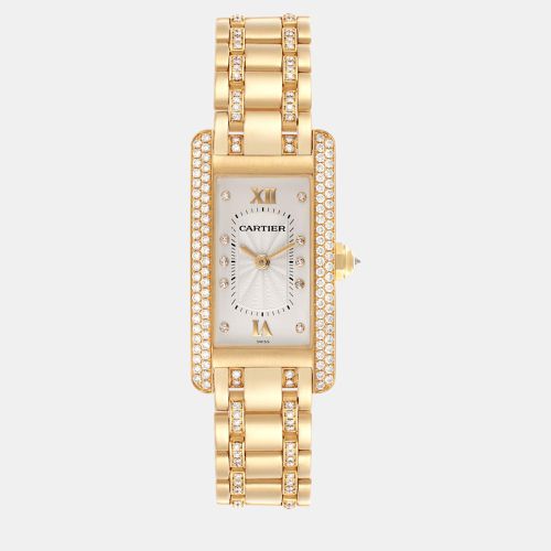 Tank Americaine Yellow Gold Diamond Ladies Watch 19.0 mm - Cartier - Modalova