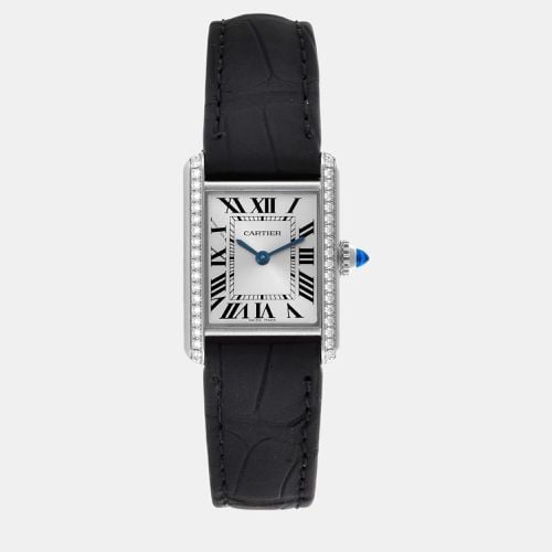 Tank Must Small Diamond Bezel Steel Ladies Watch 22.0 mm - Cartier - Modalova