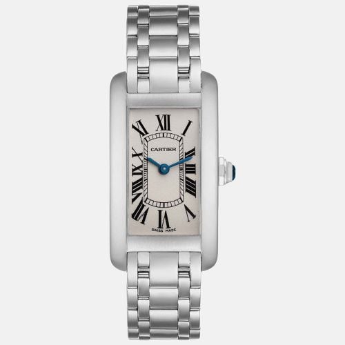 Tank Americaine Dial White Gold Ladies Watch 19 mm - Cartier - Modalova