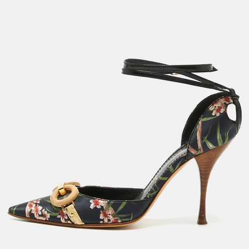 Floral Print Satin Ankle Strap Pumps Size 36 - Casadei - Modalova