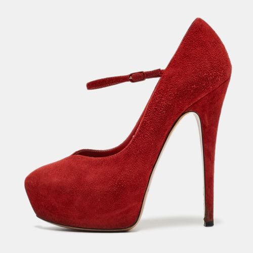 Suede Mary Jane Platform Pumps Size 36 - Casadei - Modalova