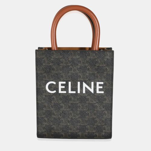 Tan Calfskin Triomphe Canvas Mini Vertical Cabas Tote - Celine - Modalova