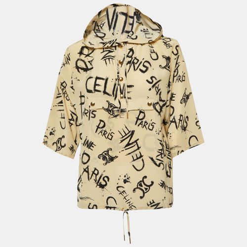 Logo Scribble Print Silk Hooded Blouse S - Celine - Modalova