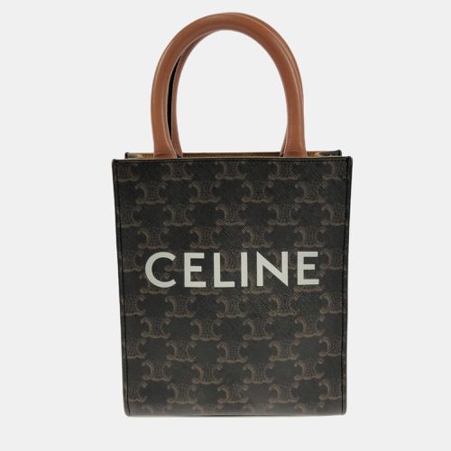 Coated Canvas and Fabric Mini Triomphe Coated Canvas Vertical Cabas Satchel - Celine - Modalova