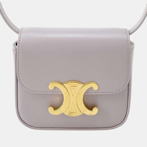 Light Lilac Leather Mini Claude Shoulder Bag - Celine - Modalova