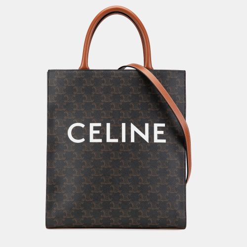 Small Triomphe Coated Canvas Vertical Cabas Bag - Celine - Modalova