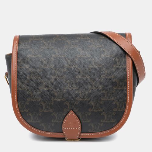 Medium Triomphe Coated Canvas Folco Crossbody - Celine - Modalova