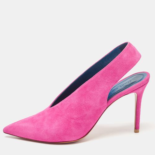 Suede V Neck Slingback Pumps Size 38 - Celine - Modalova