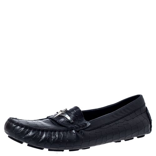 Croc Embossed Leather Slip On Loafers Size 35 - Cesare Paciotti - Modalova