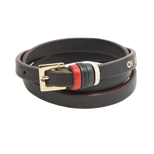 Leather Gold Tone Wrap Bracelet - CH Carolina Herrera - Modalova