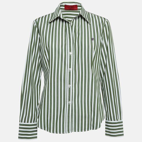 Striped Cotton Button Front Shirt L - CH Carolina Herrera - Modalova