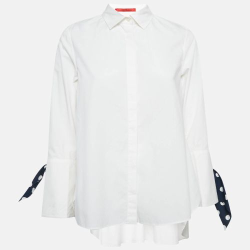 Cotton Polka Dot Cuff Tie-Up Shirt S - CH Carolina Herrera - Modalova