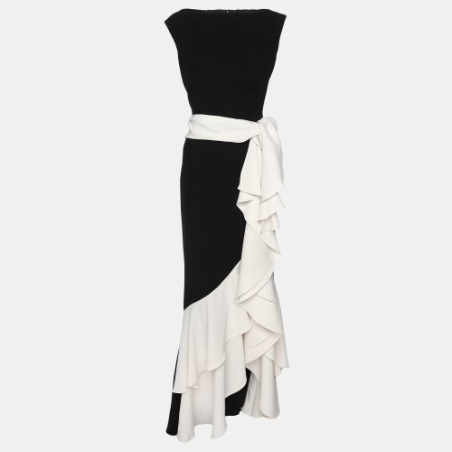 White Crepe Ruffle Detail Sleeveless Maxi Dress M - CH Carolina Herrera - Modalova